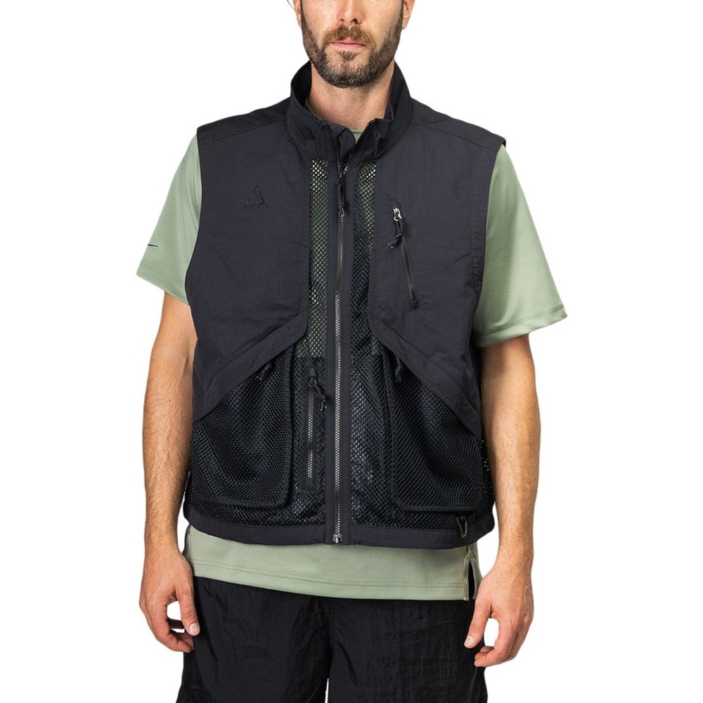Nike ACG Full Zip Vest 'Triple Black' BQ3619-010 Men's Size Small S Mesh